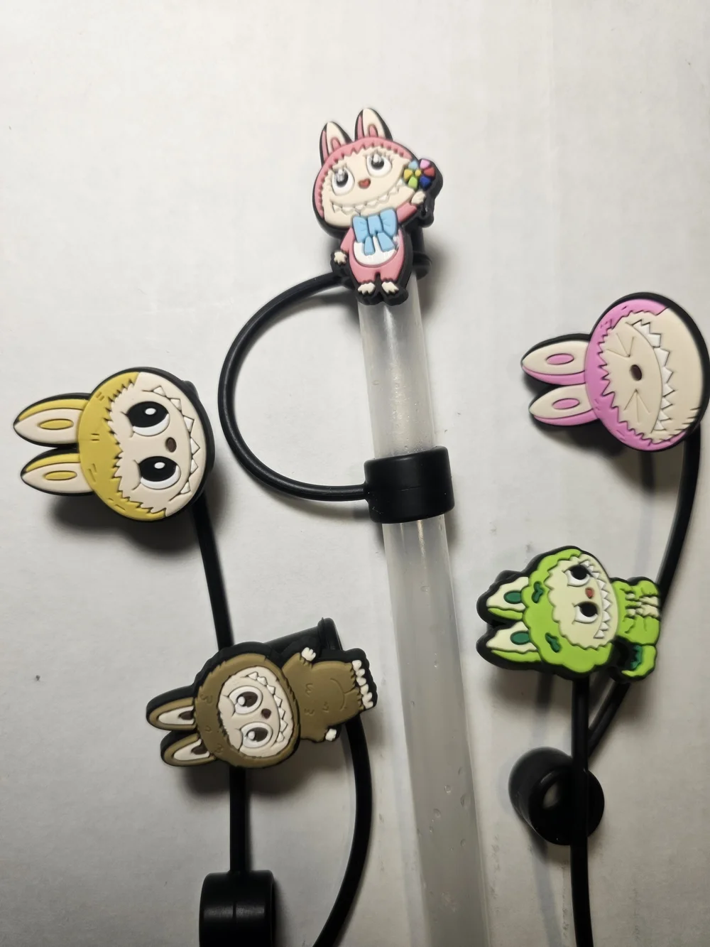 Labubu Straw Topper - The Monsters Straw Charm Cover Set Of 5.